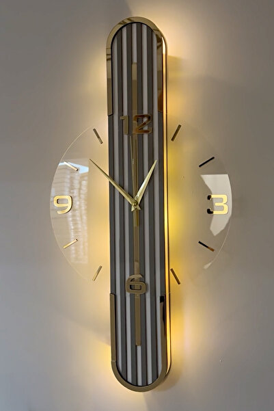 aSSe Tasarım Stylish Design-aynalı-65cm-pilli Led-sessiz Mekanizma- Beyxant Sarı