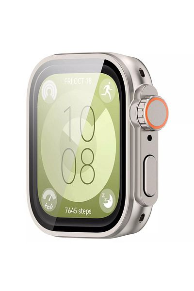 Nezih Case محول حافظة Huawei Watch Fit 3 - 49 ملم لساعة Apple Watch Ultra مع واقي شاشة