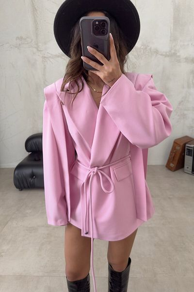 Solena Damen-Jacke in Übergröße mit Schnürung und Gürtel der neuen Saison