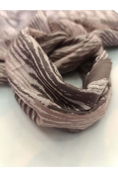 Akel Cotton Shawl - Patterned and Striped, Size 75x185
