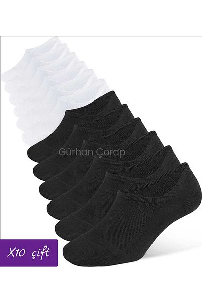 Gürhan Çorap 10 Pairs Unisex Βαμβακερές Αθλητικές Κάλτσες - Σετ Αόρατες Κάλτσες