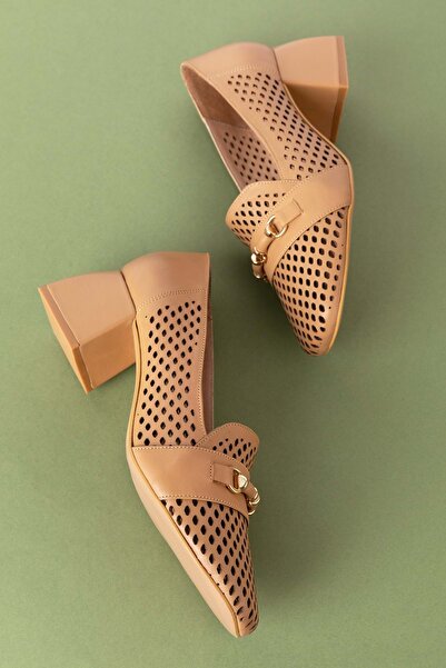 Gondol Жіночі шкіряні туфлі на підборах з лазерним візерунком Ast.7480