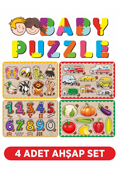 LİPYOS Sevimli Hayvanlar, Taşıtlar, Sebzeler ve Sayılar Ahşap Bultak Set