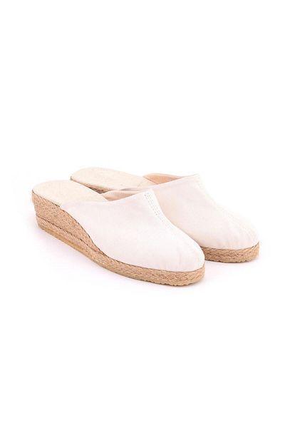 Star Tombis Women's Linen Casual Slippers - Straw Handcrafted, Real Handmade, Doctor Nurse Hospital
