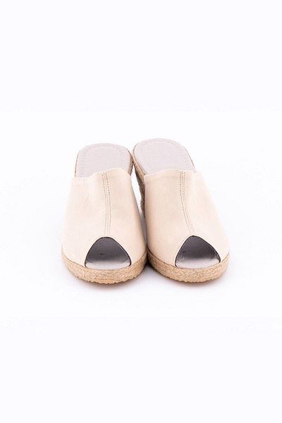 Star Tombis Beige Linen Casual Slippers - Wicker Handcrafted, Real Handmade, Handmade