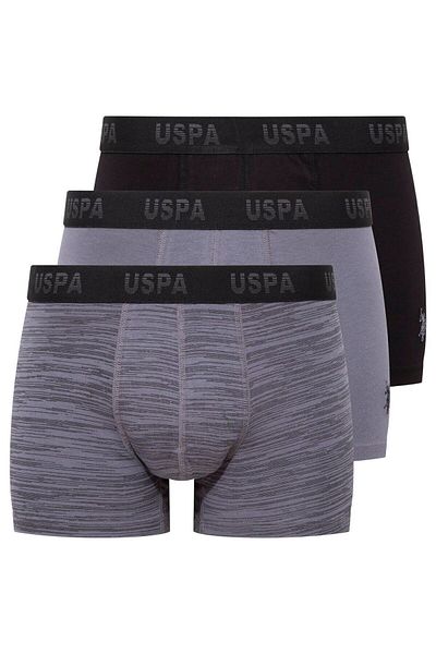 U.S. Polo Assn. Ανδρικό Anthracite & Black 3 Pack Βαμβακερό Σετ μπόξερ