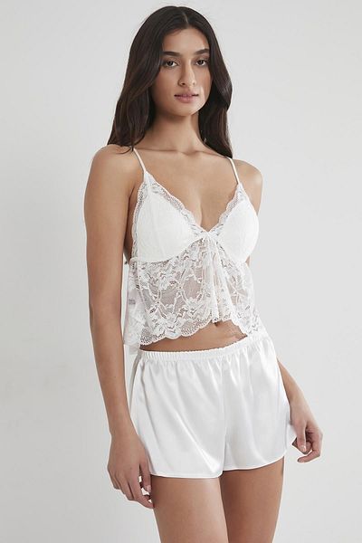 Pierre Cardin Σορτς από σατέν και δαντέλα - Σετ Babydoll - 450