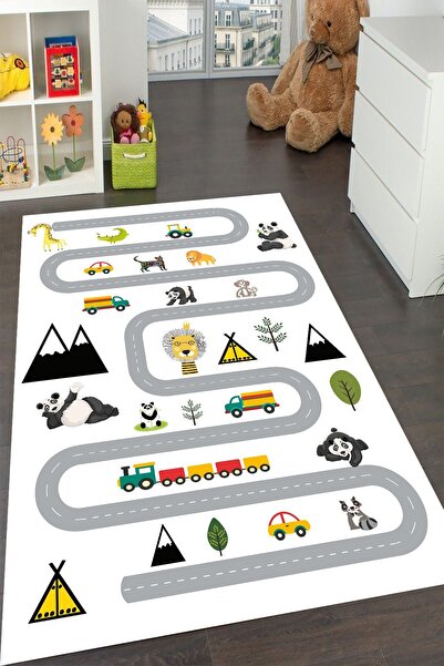 YTR HOME Makinede Yıkanabilir Kaymaz Taban Leke Tutmaz Eğitici Bebek Ve Çocuk...