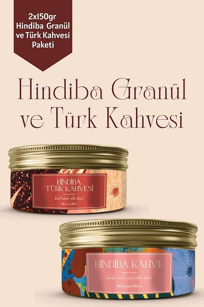 Mim and More 2 x 150 gr Granular Chicory Coffee & Turkish Coffee Set
