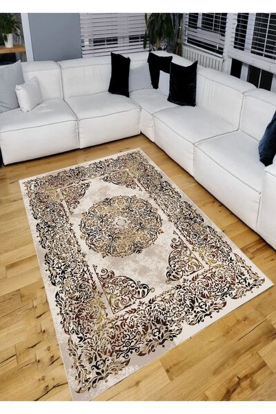 YTR HOME Dijital Baskı Yıkanabilir Kaymaz Taban Dekoratif Salon Mutfak Halısı...