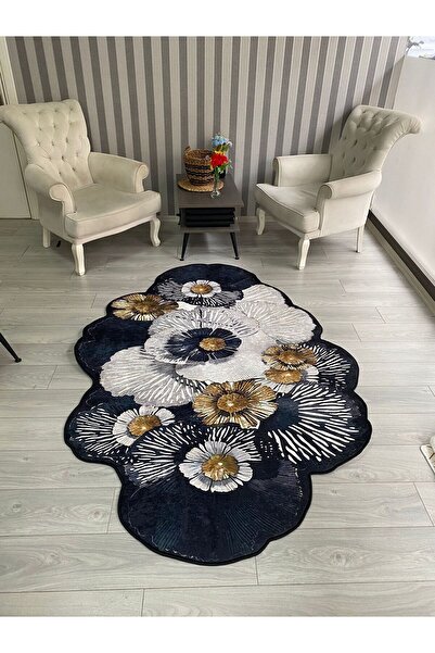YTR HOME Dijital Baskı Yıkanabilir Kaymaz Taban Dekoratif Salon Mutfak Halısı...
