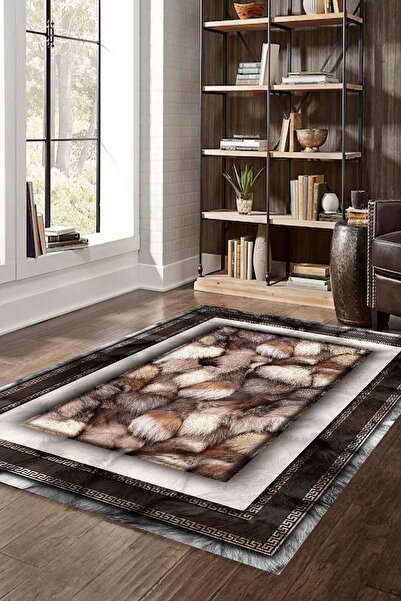 YTR HOME Dijital Baskı Yıkanabilir Kaymaz Taban Dekoratif Salon Mutfak Halısı...