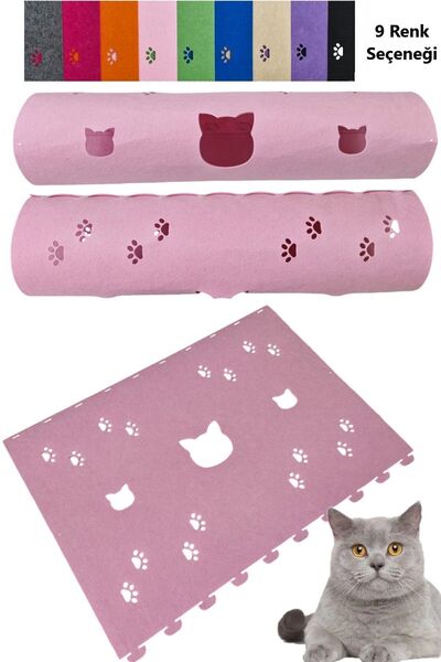 Next Craft Kedi Tüneli Oyuncağı 1. Kalite 3mm Keçeden Geçmeli 9 Renk Seçenekl...