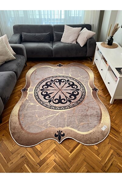 YTR HOME Dijital Baskı Yıkanabilir Kaymaz Taban Dekoratif Salon Mutfak Halısı...