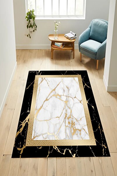 YTR HOME Dijital Baskı Yıkanabilir Kaymaz Taban Dekoratif Salon Mutfak Halısı...