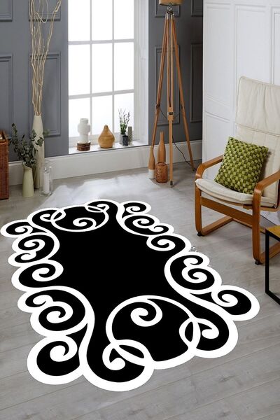 YTR HOME Dijital Baskı Yıkanabilir Kaymaz Taban Dekoratif Salon Mutfak Halısı...