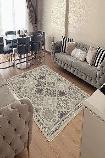 YTR HOME Dijital Baskı Yıkanabilir Kaymaz Taban Dekoratif Salon Mutfak Halısı...
