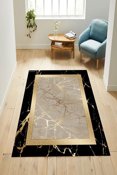 YTR HOME Dijital Baskı Yıkanabilir Kaymaz Taban Dekoratif Salon Mutfak Halısı...