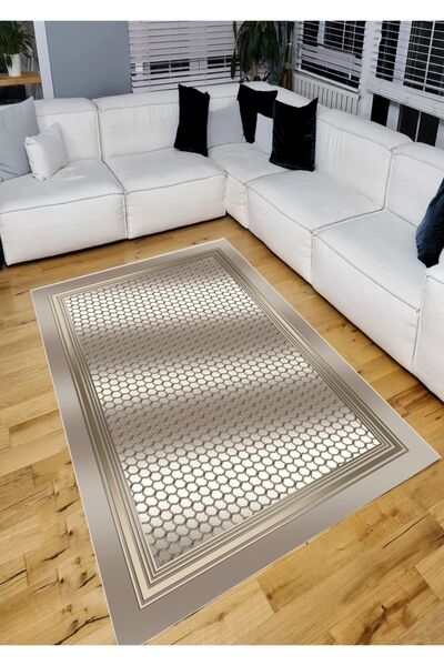 YTR HOME Dijital Baskı Yıkanabilir Kaymaz Taban Dekoratif Salon Mutfak Halısı...