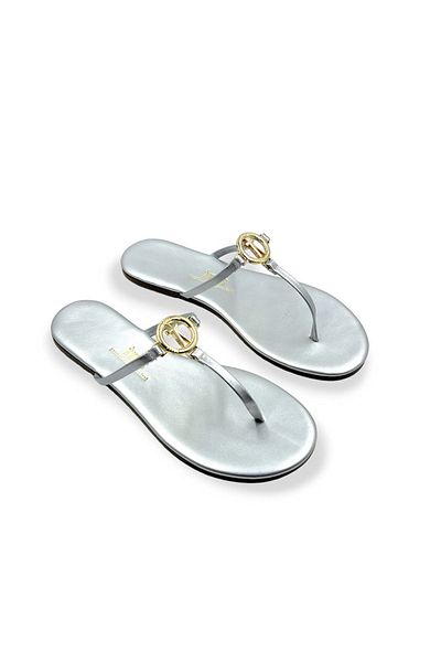 Tkees Buckle Flip Flops Silver Women's Slippers