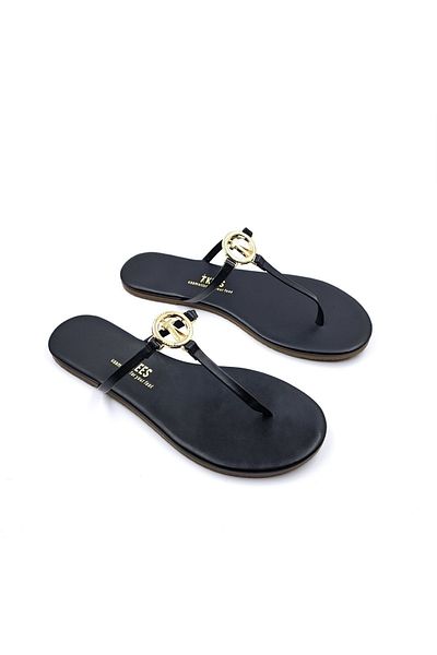 Tkees Buckle Flip Flops Black Women's Slippers