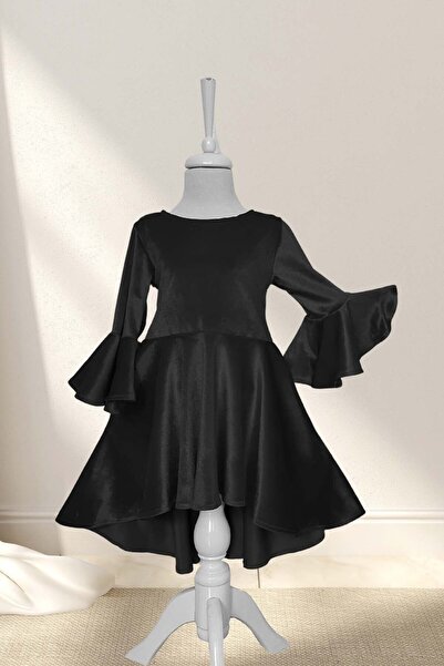 Shecco Babba Asymmetrical Black Velvet Girl's Dress