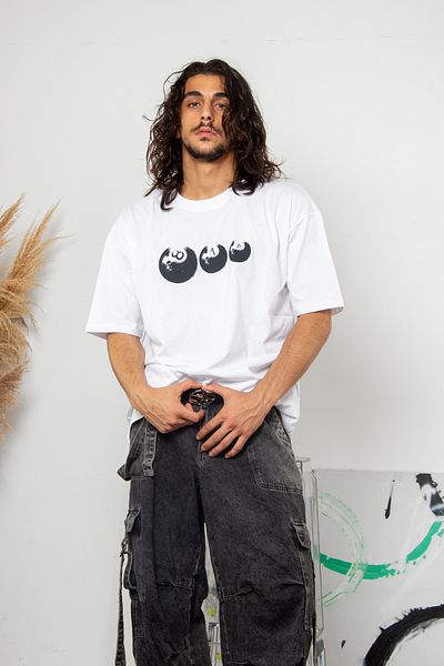 Sekizbiraltı Μοτίβο μπάλας 816 Billiard - Λευκό υπερμεγέθη Unisex T-shirt