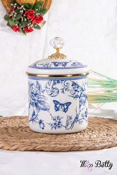 Miss Betty Enamel Medium Size 12 cm Jar Blue Life