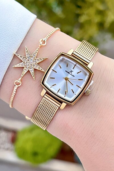 Daniel Klein Kadranı Metalik Kordonu Sarı Renk 2 Yıl Garantili Kadın Kol Saat...