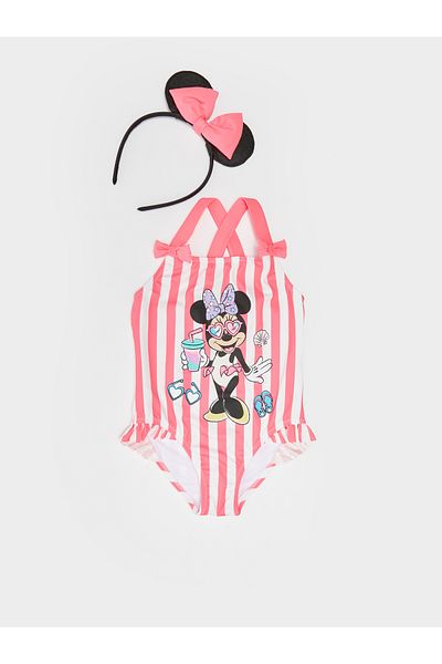 LC Waikiki Baby-Mädchen-Badeanzug mit Minnie-Maus-Muster und Krone