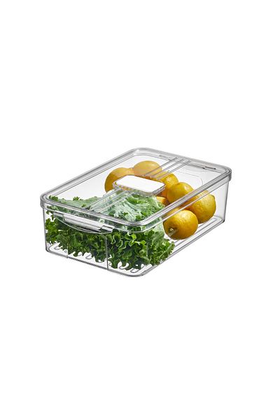 Eva Mia 5 LT Smoked Frostora Refrigerator - 4x Organizer with Handle and Storage Container
