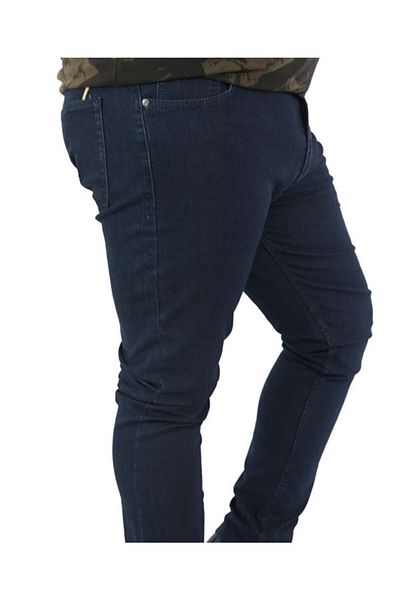 BELLİSİMO Big Jeans Navy Blue Classic Fit Plus Size High Waist Pipe Leg Ανδρικό τζιν