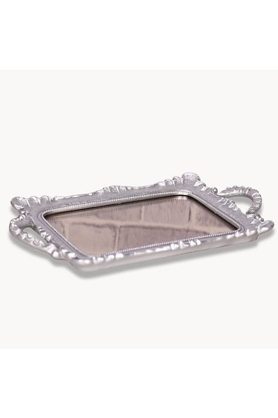 Selim Silver Color Linas Mirrored Tray