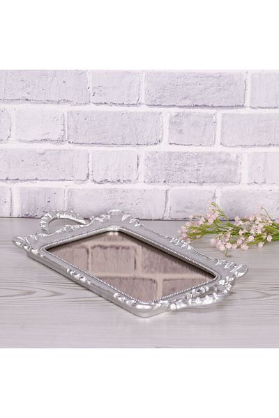 Selim Silver Color Linas Mirrored Tray
