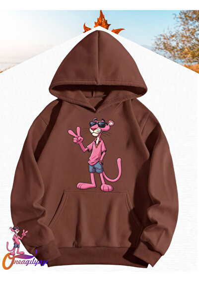 oneagılyazı Hanorac pentru copii roz cu model Panther