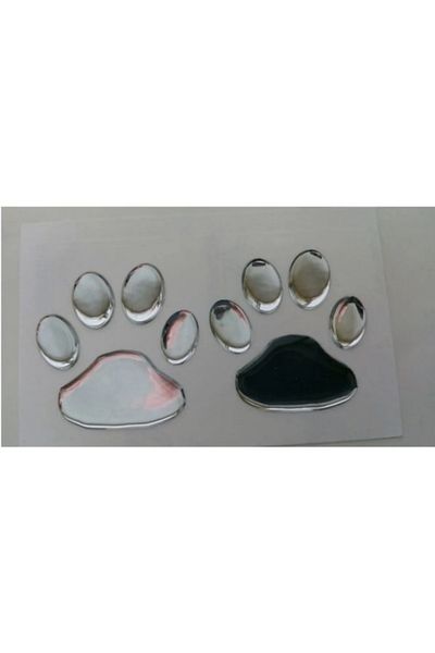 ESEMİZ Stateri pentru labe de câine colorate argintiu 3D - 2 buc