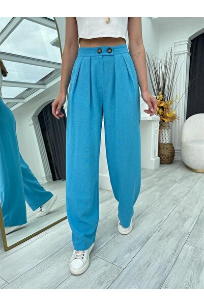 Suzi butik Linen Textured Viscose Women's Trousers