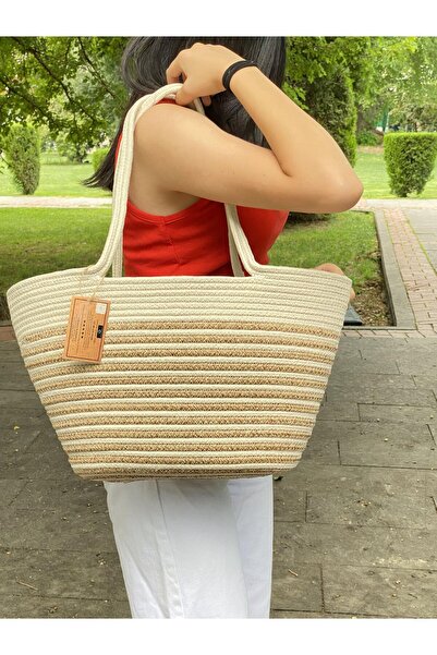 ModaCardin Пляжна сумка та сумка через плече - сумка ручної роботи з джутовог...