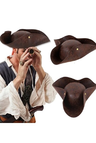 Ufuk Şaka Oyunları Merkezi Yetişkin Jack Sparrow Korsan Vinleks Şapka