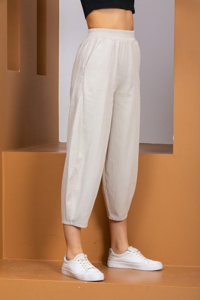 Generic Brand Women's 100% Cotton Pocketed Gabardine Shalwar Trousers