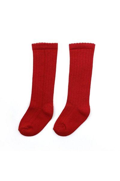 furomebebe Baby Girl / Boy Red Color High Basic Socks 0-2 Years