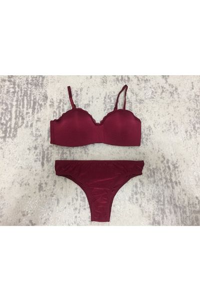 Venüs Non-Supported Wire-Filled Strapless Lotus Bra Panty Set