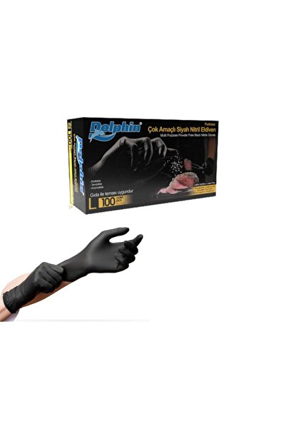 fotopasta Dolphin Nitril Siyah Eldiven 100lü L beden
