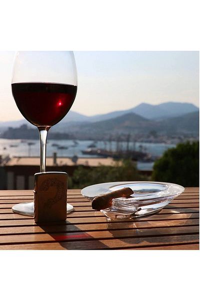 Paşabahçe Oval Glass Cigar Ashtray 19x13cm