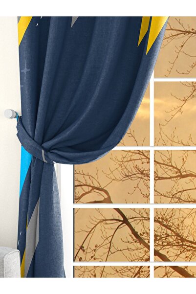 Ardizayn أزرق داكن، قماش مخملي، طباعة رقمية، ستارة خلفية للأطفال بجناح مزدوج