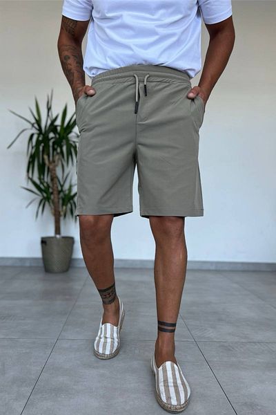 MADZEYMODA Ανδρικό σορτς Χακί - Άνετο ύφασμα αλεξίπτωτου