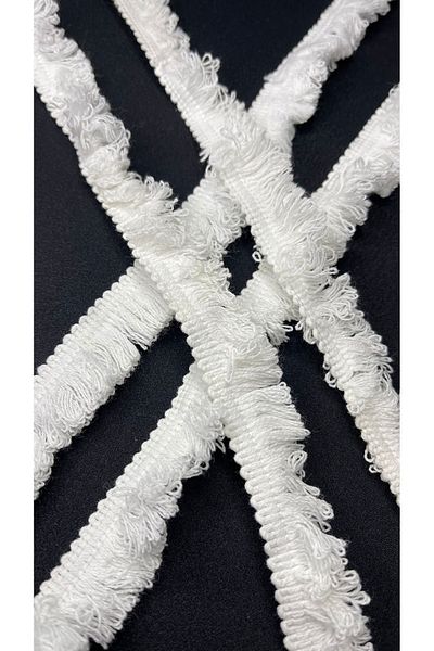 Ozpas White Tassel Fringe Strip - 2cm, Width 3m