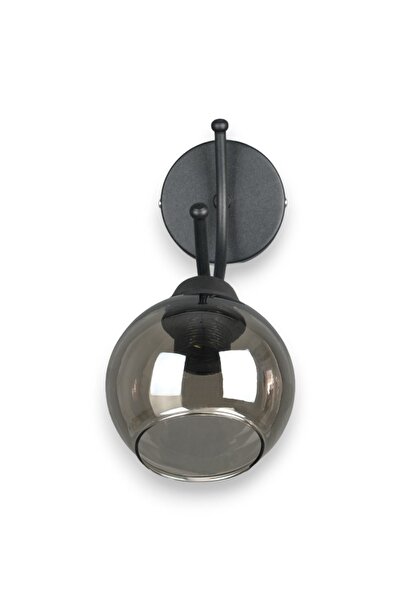 Fer Avize Sıla Sconce Modern Design Black Color White Glass Cafe - Kitchen - Bedroom - Hall Wall Sconce