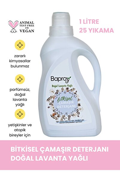 Baproy Bitkisel Çamaşır Deterjanı 1 Lt Doğal Lavanta Yağlı
