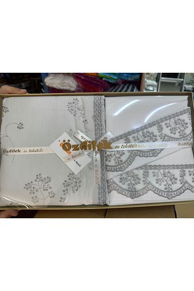 Özdilek Gray Ditsy Ozdilek Bedding Set - Bridal Cover